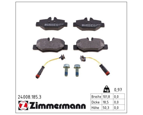 Brake Pad Set, disc brake 24008.185.3 Zimmermann, Image 2