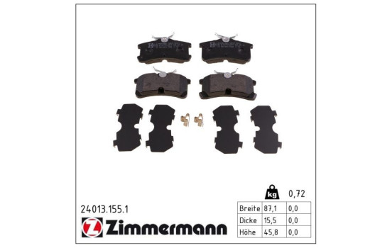 Brake Pad Set, disc brake 24013.155.1 Zimmermann, Image 2