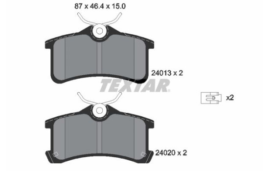 Brake Pad Set, disc brake 2401301 Textar