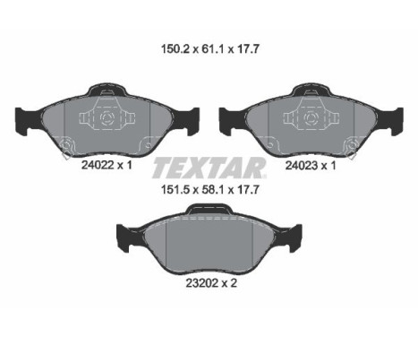 Brake Pad Set, disc brake 2402201 Textar