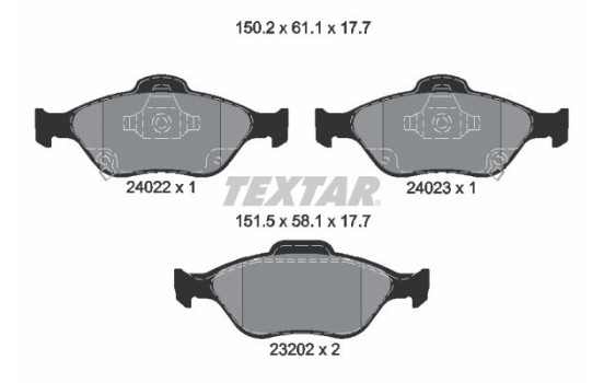 Brake Pad Set, disc brake 2402201 Textar