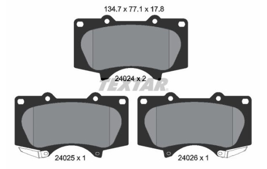 Brake Pad Set, disc brake 2402401 Textar