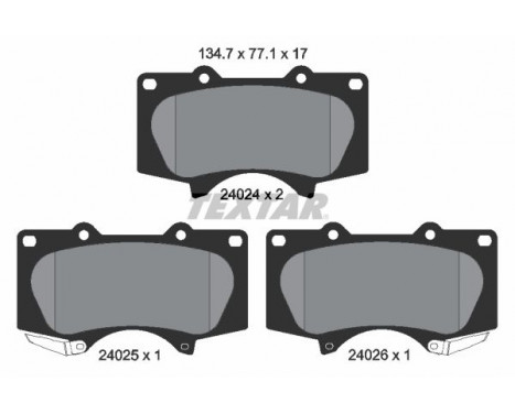 Brake pad set, disc brake 2402403 Textar