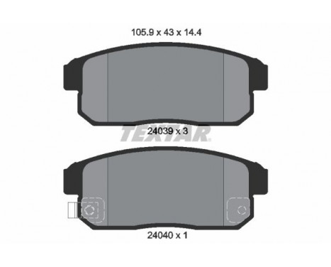 Brake Pad Set, disc brake 2403901 Textar