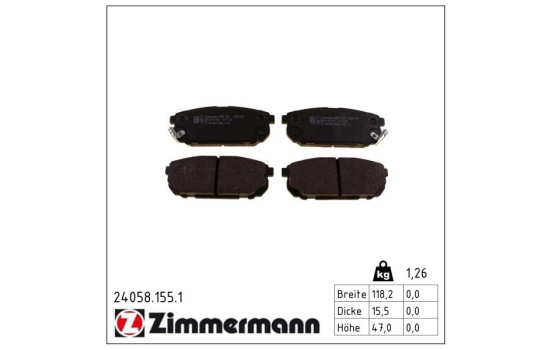 Brake Pad Set, disc brake 24058.155.1 Zimmermann, Image 2