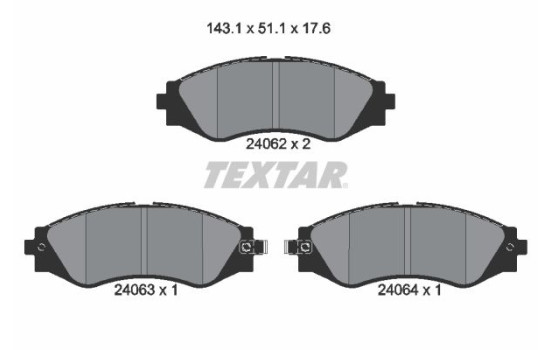 Brake Pad Set, disc brake 2406201 Textar
