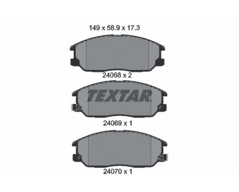 Brake Pad Set, disc brake 2406801 Textar