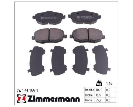 Brake Pad Set, disc brake 24073.165.1 Zimmermann, Image 2