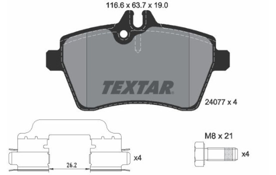 Brake Pad Set, disc brake 2407702 Textar
