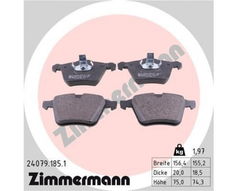 Brake Pad Set, disc brake 24079.185.1 Zimmermann