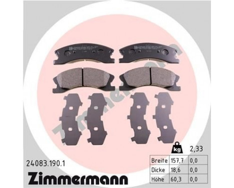 Brake Pad Set, disc brake 24083.190.1 Zimmermann