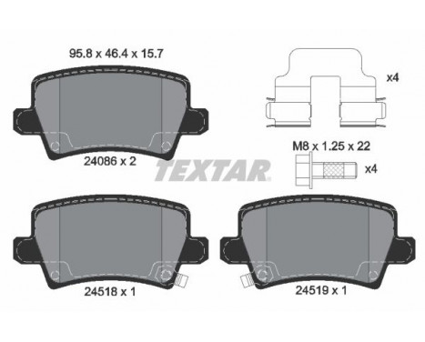 Brake Pad Set, disc brake 2408601 Textar