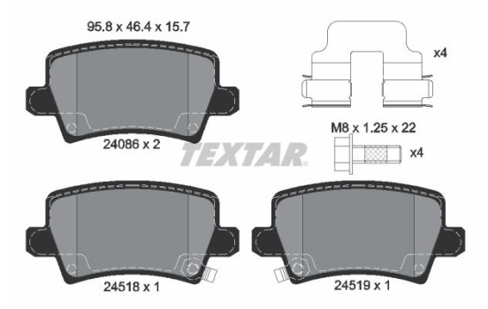 Brake Pad Set, disc brake 2408601 Textar