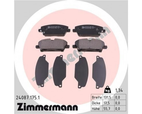 Brake Pad Set, disc brake 24087.175.1 Zimmermann