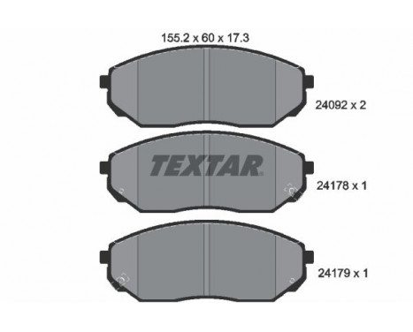 Brake Pad Set, disc brake 2409201 Textar