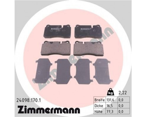 Brake Pad Set, disc brake 24098.170.1 Zimmermann