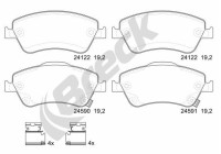 Brake pad set, disc brake 24122 00 701 10 Breck