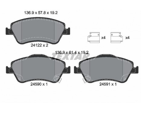 Brake Pad Set, disc brake 2412201 Textar, Image 2