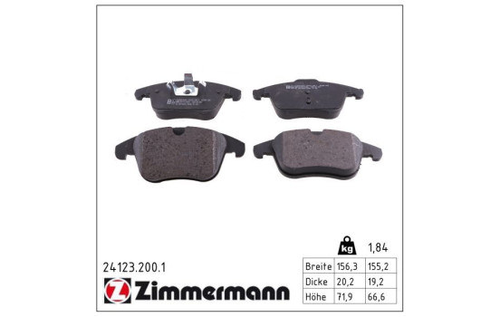 Brake Pad Set, disc brake 24123.200.1 Zimmermann, Image 2