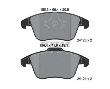 Brake Pad Set, disc brake 2412301 Textar