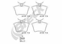 Brake pad set, disc brake 24135 00 704 00 Breck