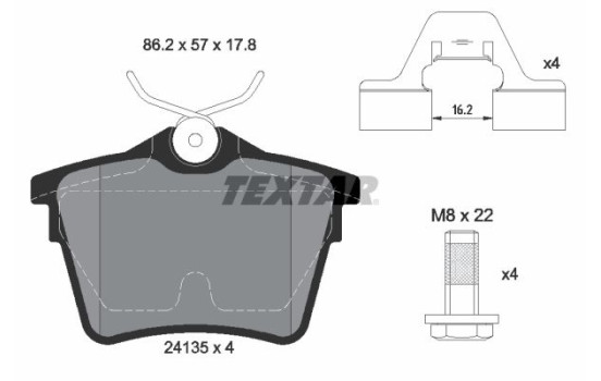 Brake Pad Set, disc brake 2413501 Textar
