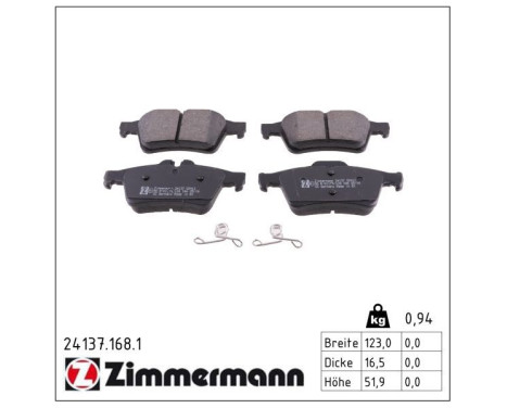 Brake Pad Set, disc brake 24137.168.1 Zimmermann, Image 2