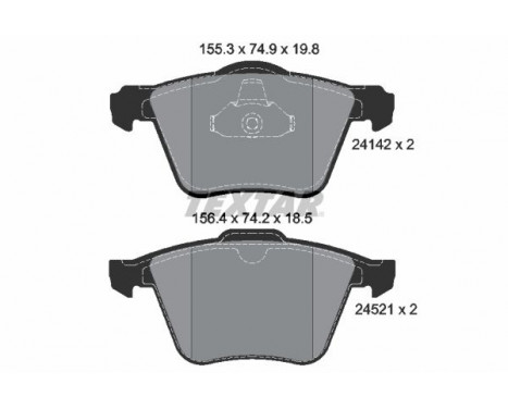 Brake Pad Set, disc brake 2414201 Textar, Image 2