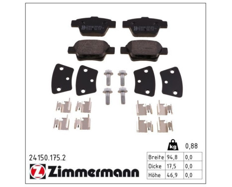 Brake Pad Set, disc brake 24150.175.2 Zimmermann, Image 2