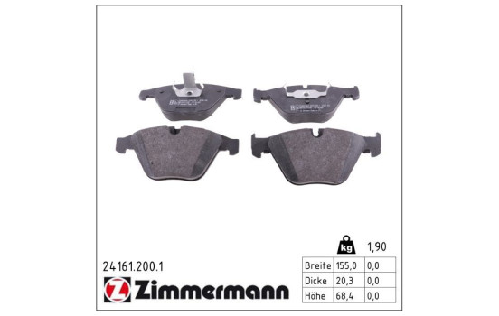 Brake Pad Set, disc brake 24161.200.1 Zimmermann, Image 3