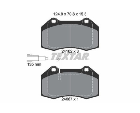 Brake Pad Set, disc brake 2416202 Textar, Image 2