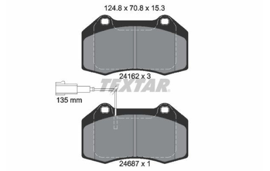 Brake Pad Set, disc brake 2416202 Textar, Image 2