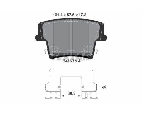 Brake Pad Set, disc brake 2416303 Textar