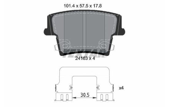 Brake Pad Set, disc brake 2416303 Textar