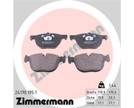 Brake Pad Set, disc brake 24170.195.1 Zimmermann
