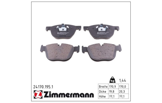 Brake Pad Set, disc brake 24170.195.1 Zimmermann, Image 2