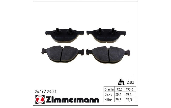 Brake Pad Set, disc brake 24172.200.1 Zimmermann, Image 2