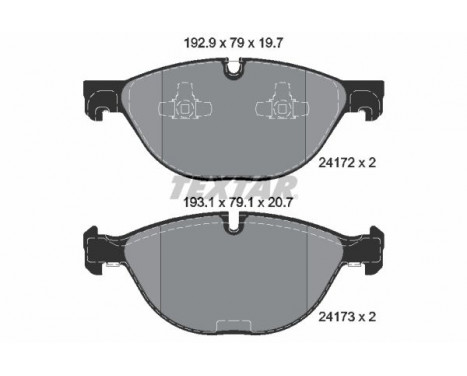 Brake Pad Set, disc brake 2417201 Textar