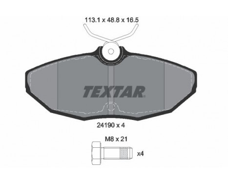 Brake Pad Set, disc brake 2419001 Textar