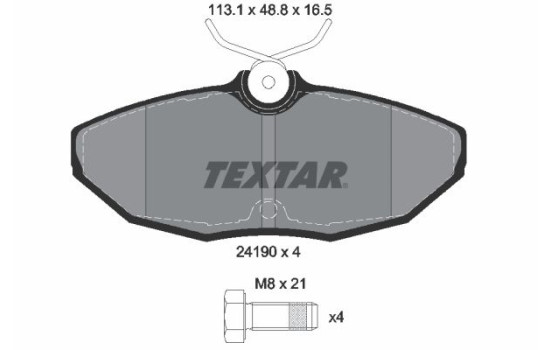 Brake Pad Set, disc brake 2419001 Textar