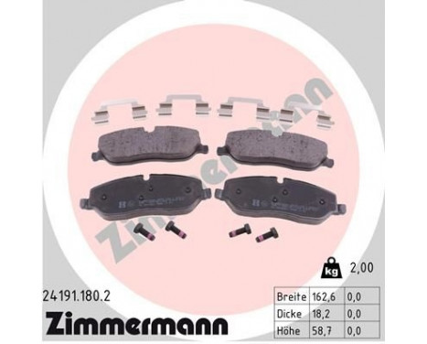 Brake Pad Set, disc brake 24191.180.2 Zimmermann, Image 2