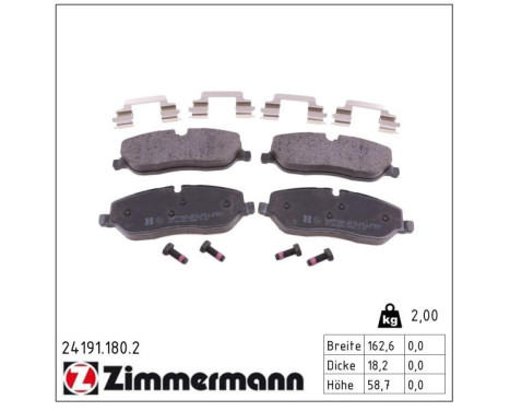 Brake Pad Set, disc brake 24191.180.2 Zimmermann, Image 2
