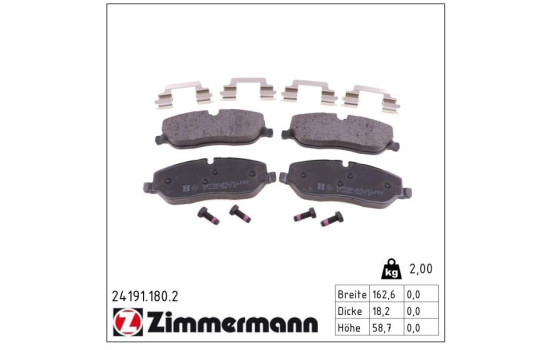 Brake Pad Set, disc brake 24191.180.2 Zimmermann, Image 2