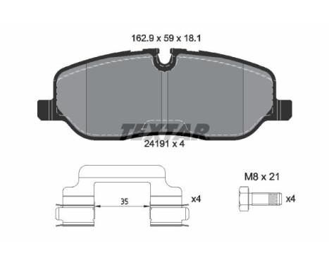 Brake pad set, disc brake 2419181 Textar