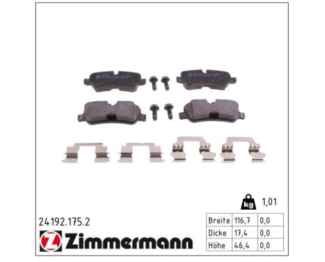 Brake Pad Set, disc brake 24192.175.2 Zimmermann, Image 2