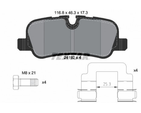 Brake Pad Set, disc brake 2419201 Textar, Image 2