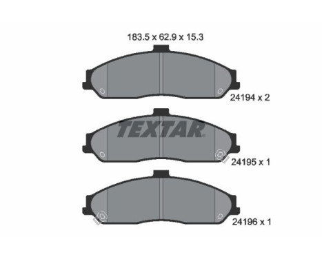 Brake Pad Set, disc brake 2419401 Textar, Image 2