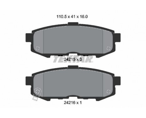 Brake Pad Set, disc brake 2421501 Textar