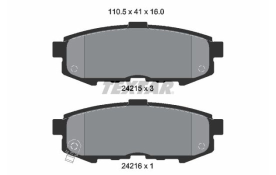 Brake Pad Set, disc brake 2421501 Textar