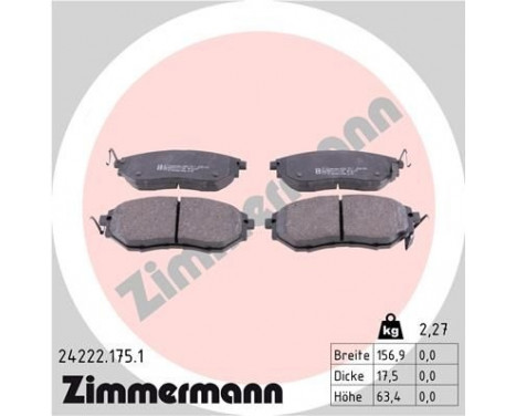 Brake Pad Set, disc brake 24222.175.1 Zimmermann